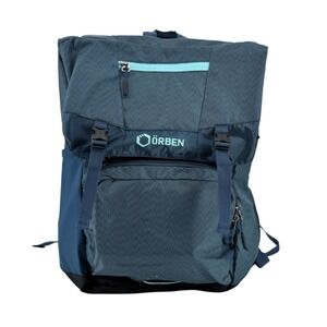 ORBEN Lonestar Backpack Navy Blue Mint Roll Top Laptop Travel Hiking Daypack